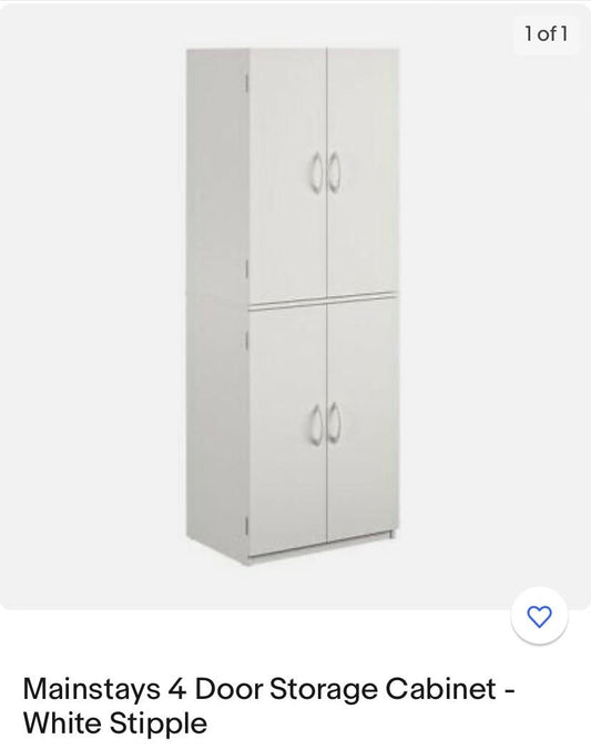 mainstays 4 door storage cabinet