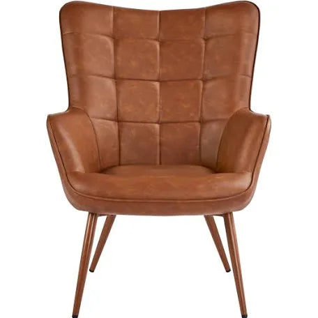 Yaheetech Accent Chair w/Tapered Legs  Brown