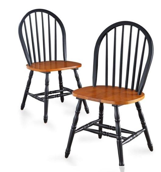 Autumn Lane Winsor Solid Wood Chairs / Black and Oak